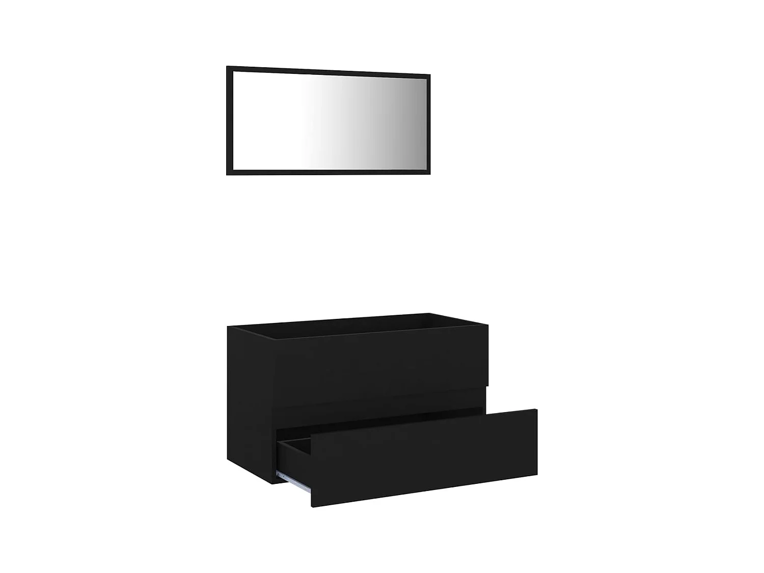 Juego de muebles de baño 2 pzas madera contrachapada negro ES547692