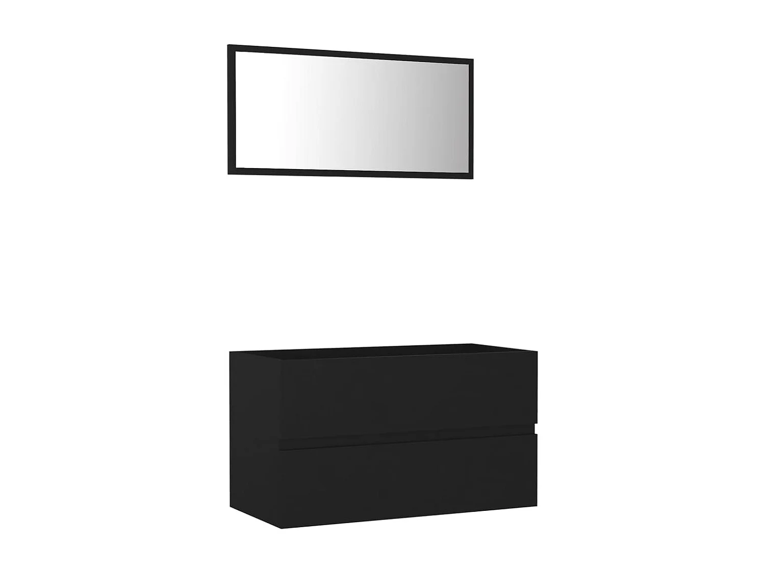 Ensemble de meubles salle de bain 2 pcs noir bois d'ingénierie FR45165