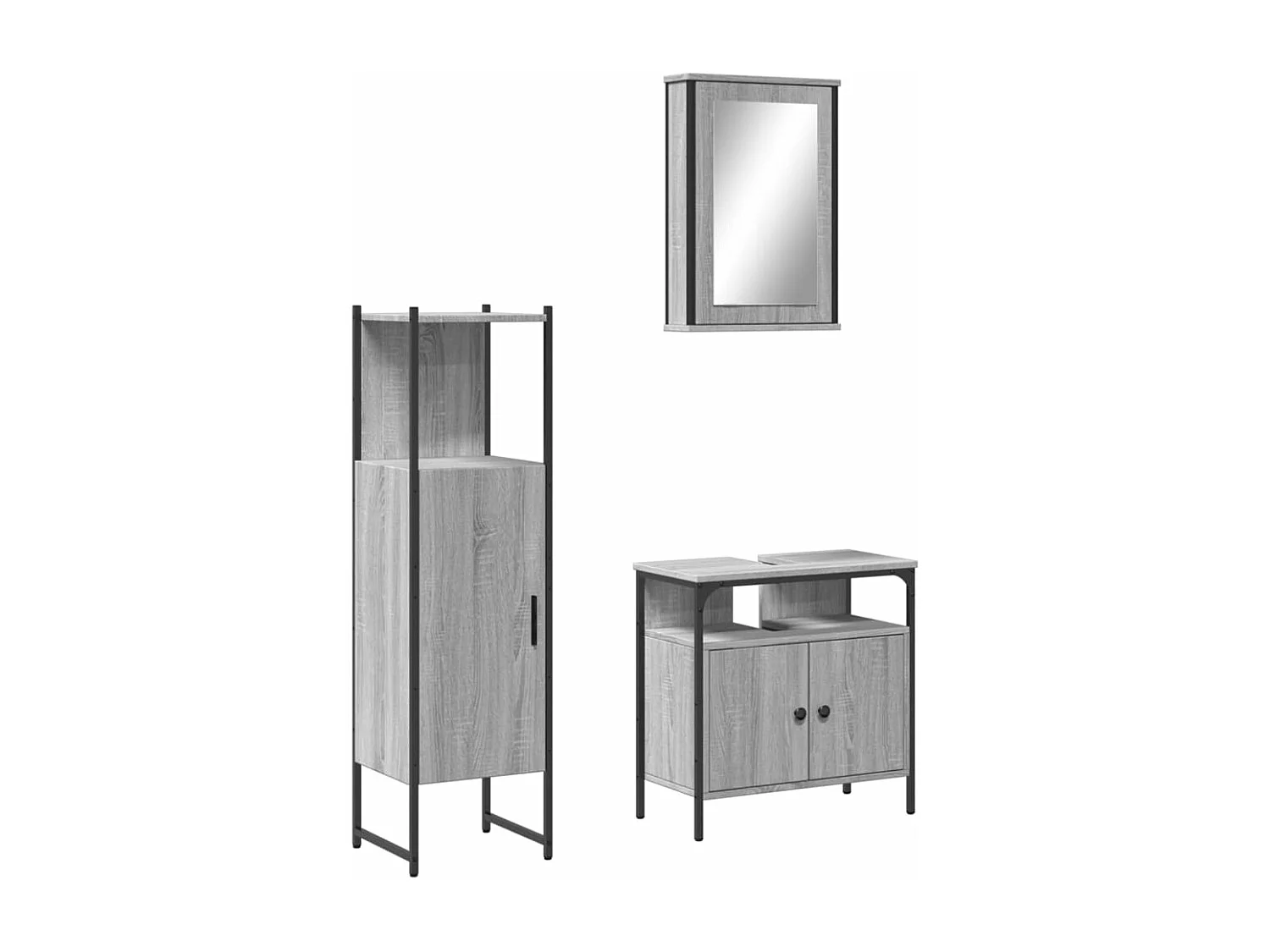 Ensemble de meubles salle de bain 3 pcs Sonoma gris FR50979