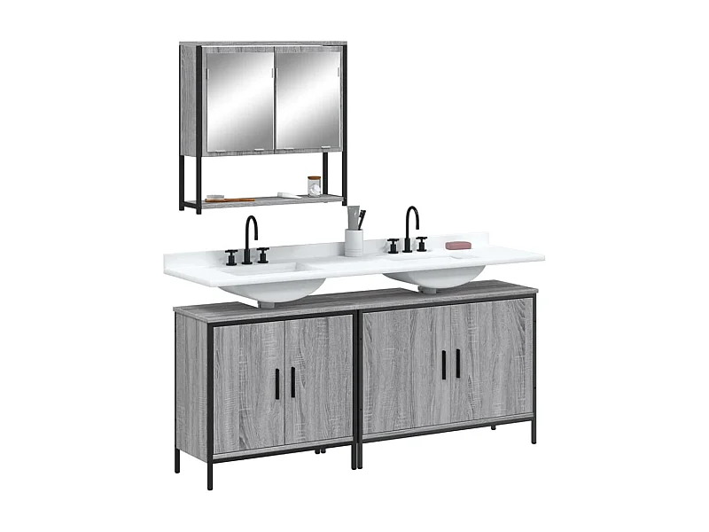 Ensemble de meubles salle de bain 3 pcs Sonoma gris FR78161