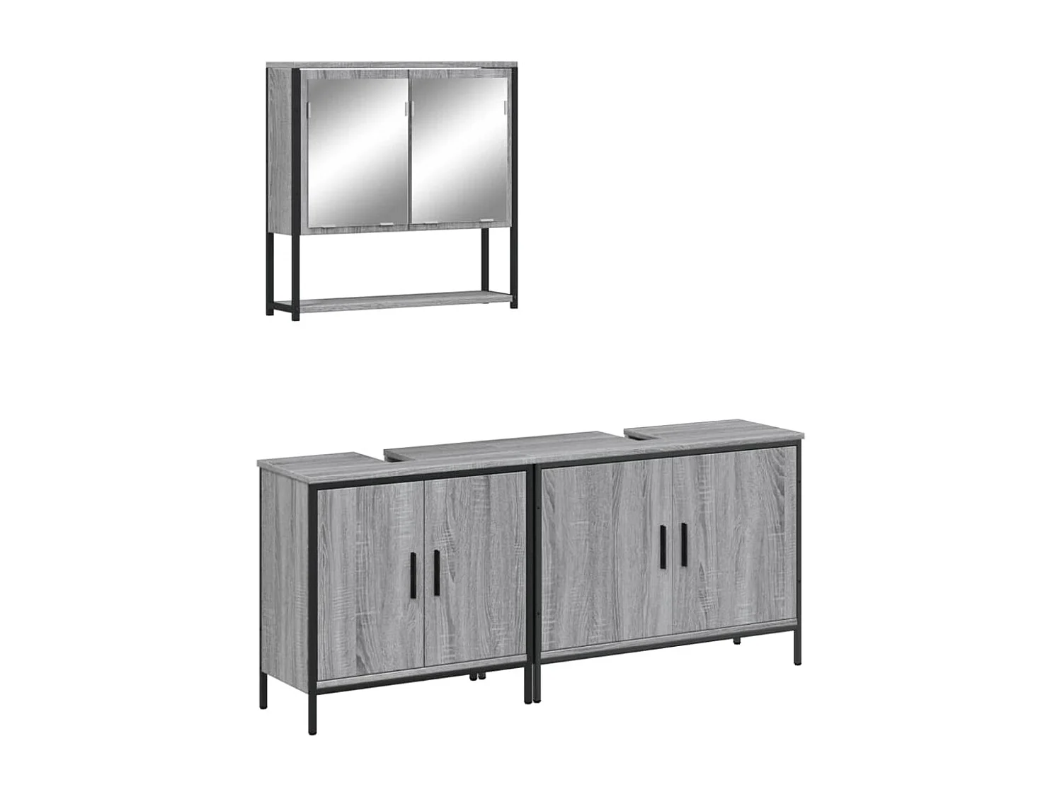 Ensemble de meubles salle de bain 3 pcs Sonoma gris FR78161