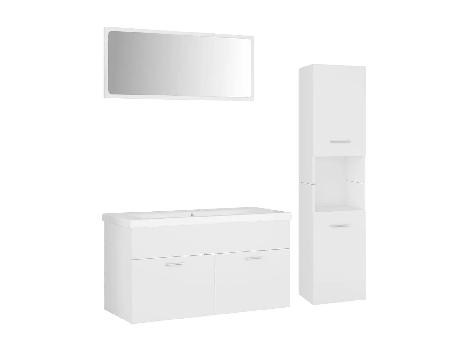 Juego de muebles de baño madera de ingeniería blanco ES298382