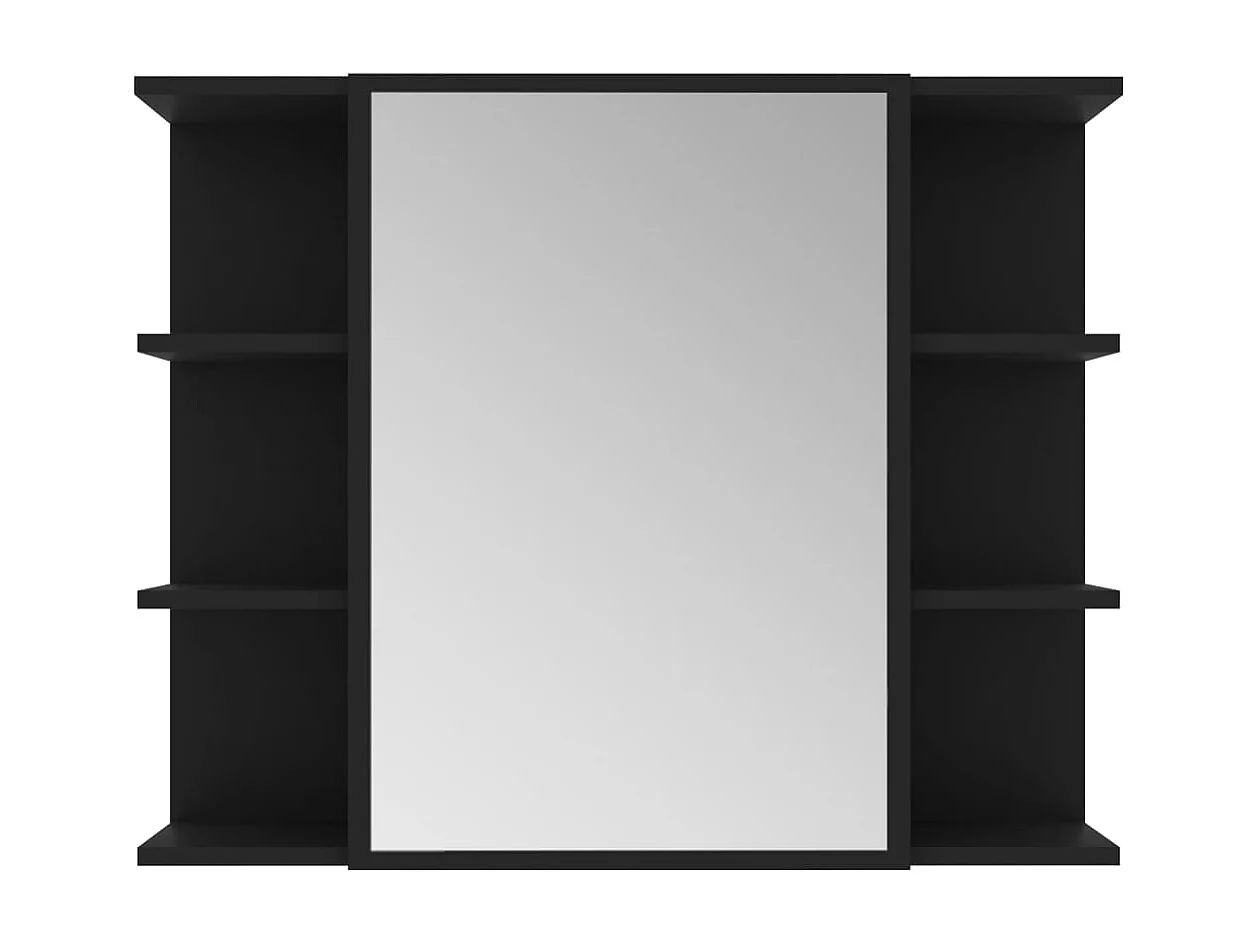 Ensemble de meubles salle de bain 4 pcs Noir Aggloméré FR27083