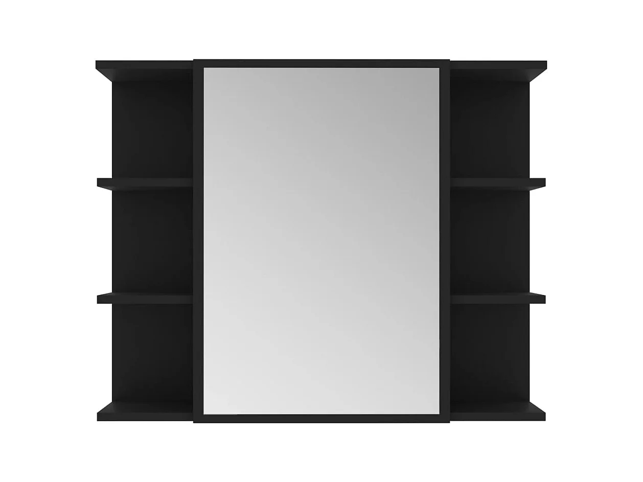 Ensemble de meubles salle de bain 4 pcs Noir Aggloméré FR27083