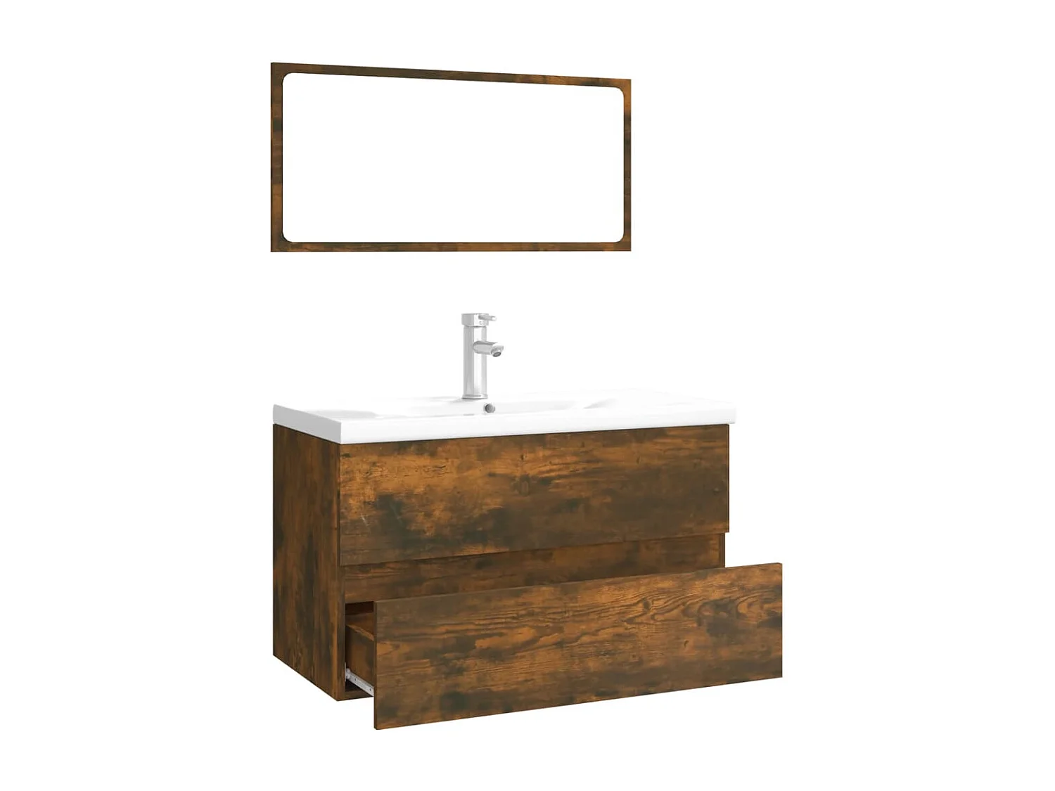 Ensemble de meubles salle de bain Chêne fumé Bois d'ingénierie FR74233