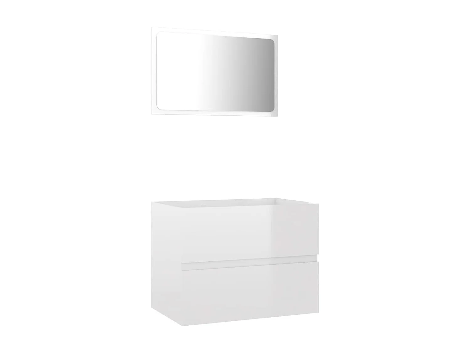 Set muebles de baño 2 piezas madera contrachapada blanco brillo ES168042