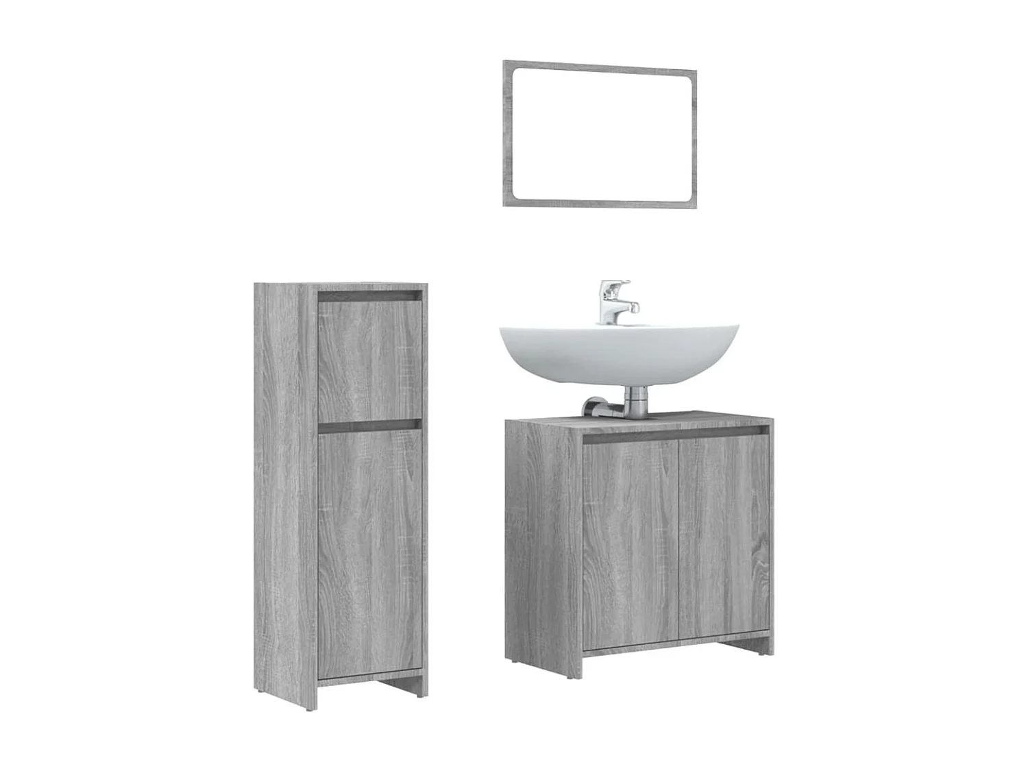 Ensemble de meubles salle de bain 3 pcs Sonoma gris FR50004