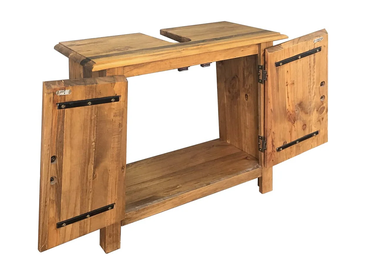 Ensemble de meubles salle de bain Bois de pin massif FR96516