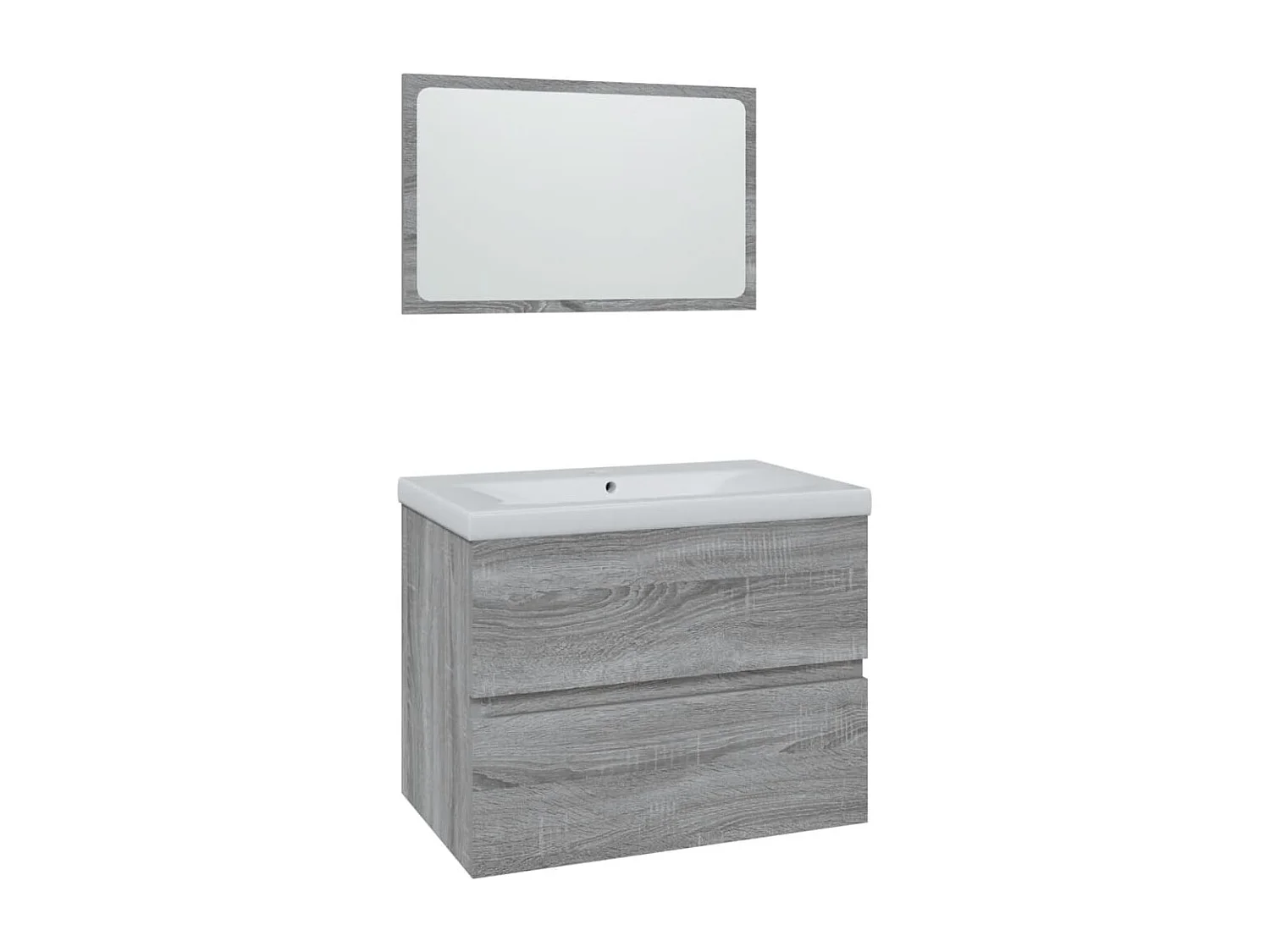 Set de muebles de baño madera contrachapada gris Sonoma ES994919