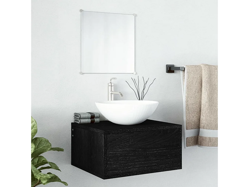 Ensemble de meubles salle de bain 2 pcs noir bois d'ingénierie FR74789