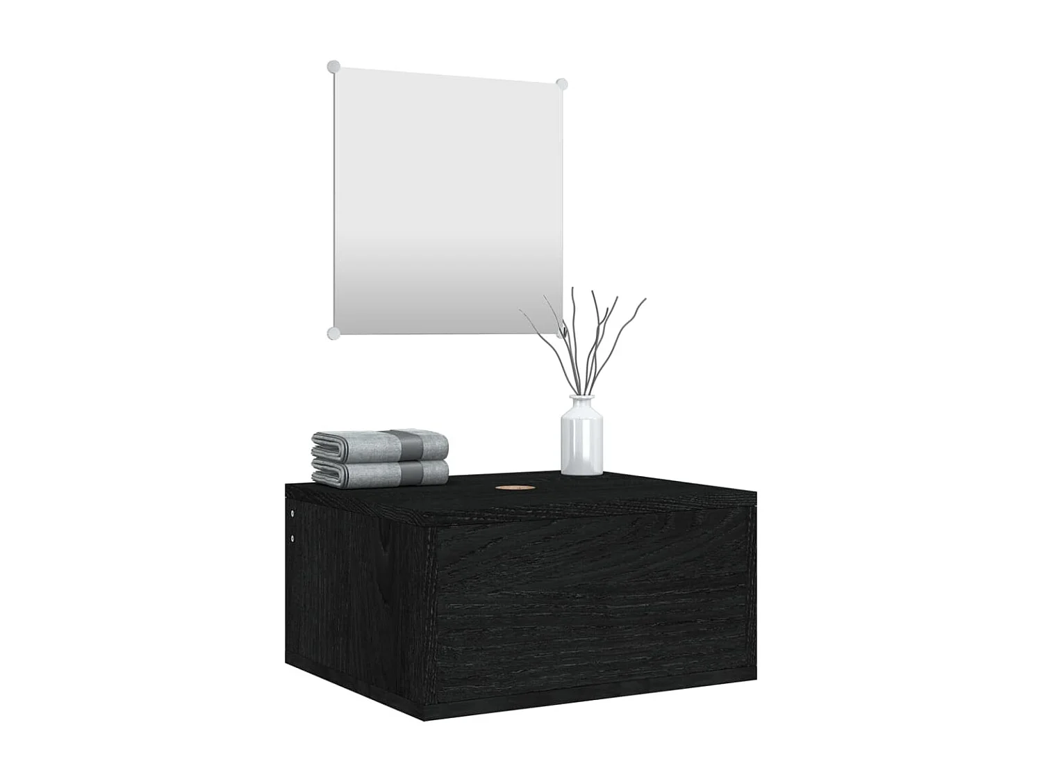 Ensemble de meubles salle de bain 2 pcs noir bois d'ingénierie FR74789