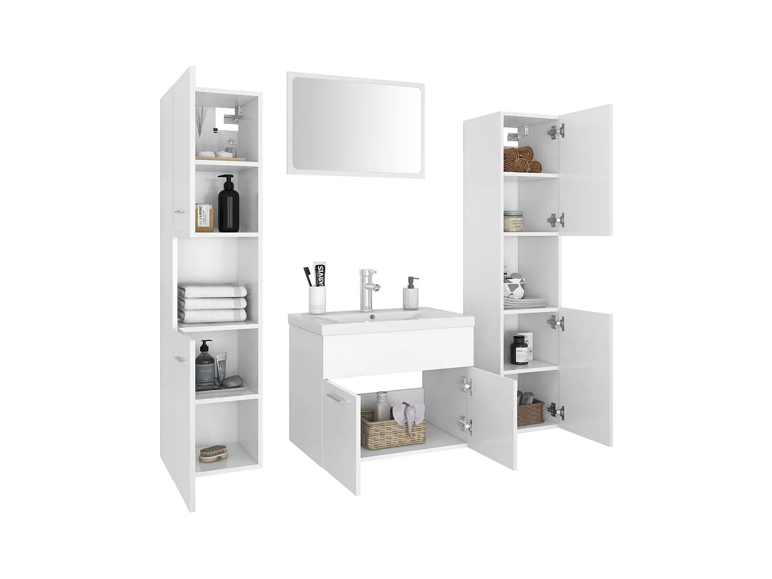 Ensemble de meubles salle de bain Blanc Aggloméré FR29743