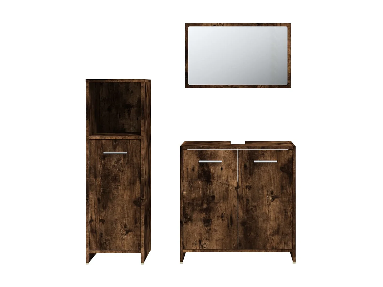 Ensemble de meubles salle de bain 3 pcs Chêne fumé FR84747