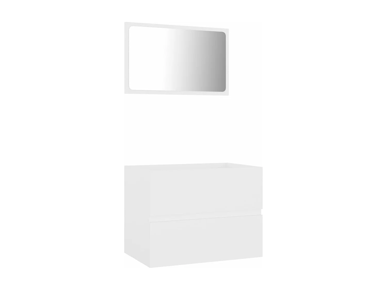 Ensemble de meubles salle de bain 2 pcs blanc bois d'ingénierie FR86870