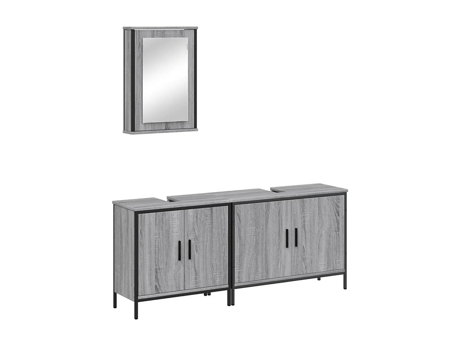 Ensemble de meubles salle de bain 3 pcs Sonoma gris FR37485