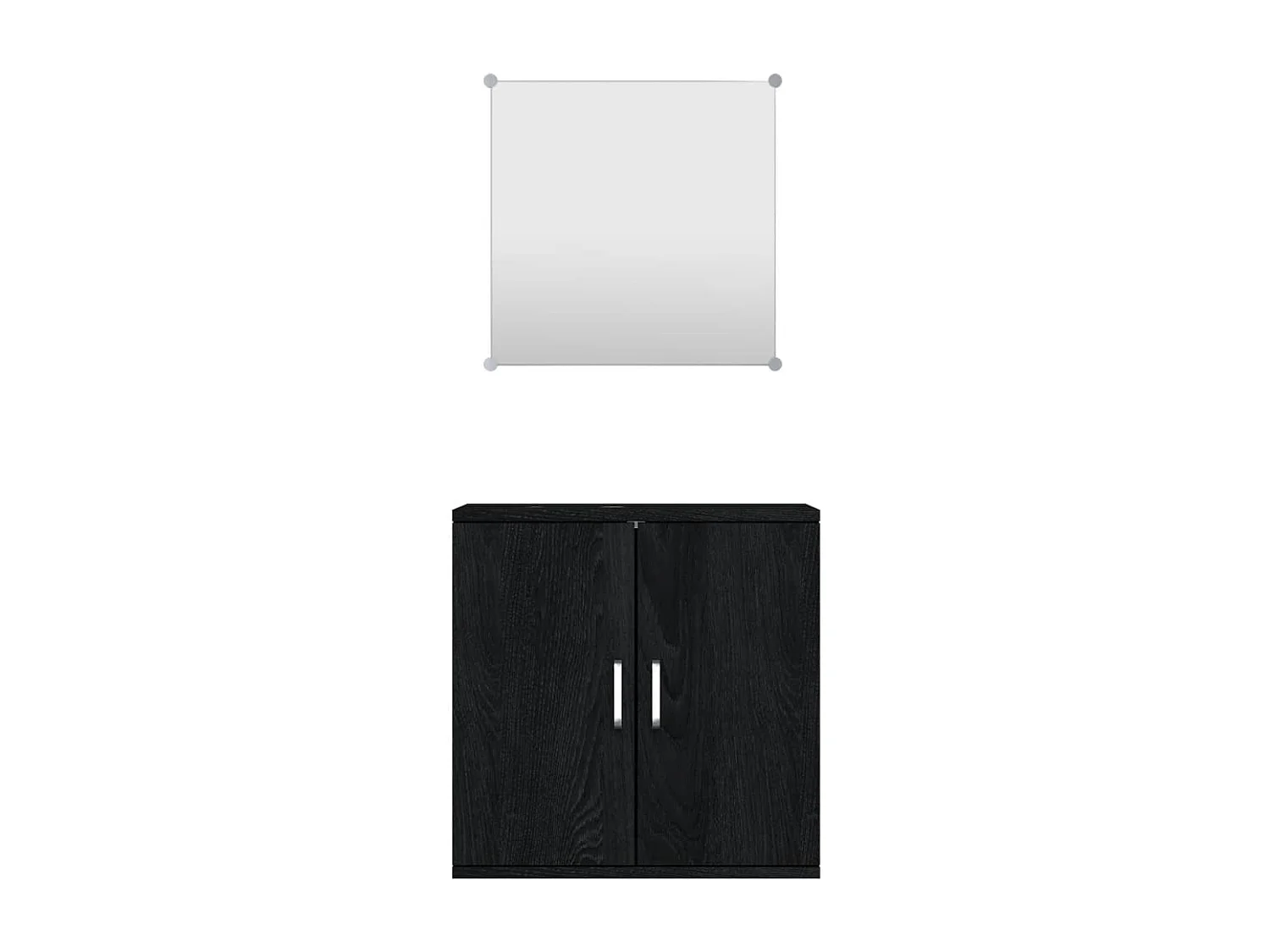 Ensemble de meubles salle de bain 2 pcs noir bois d'ingénierie FR41178