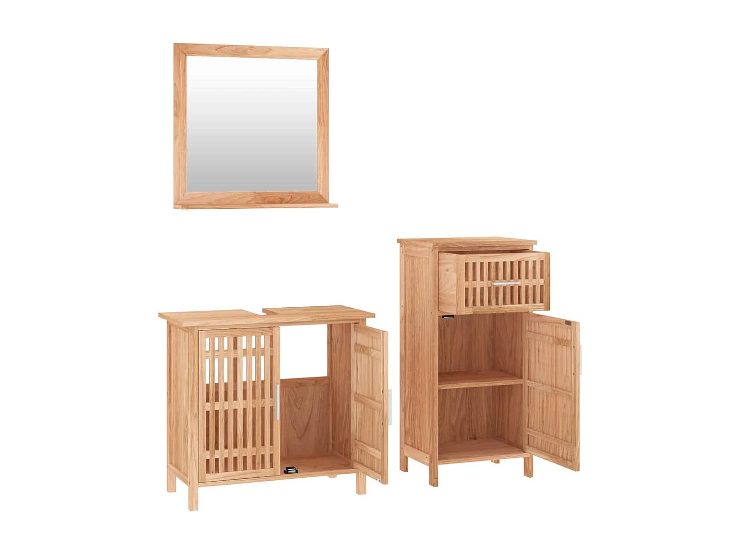 Ensemble de meubles salle de bain 3 pcs Bois massif de noyer FR93911