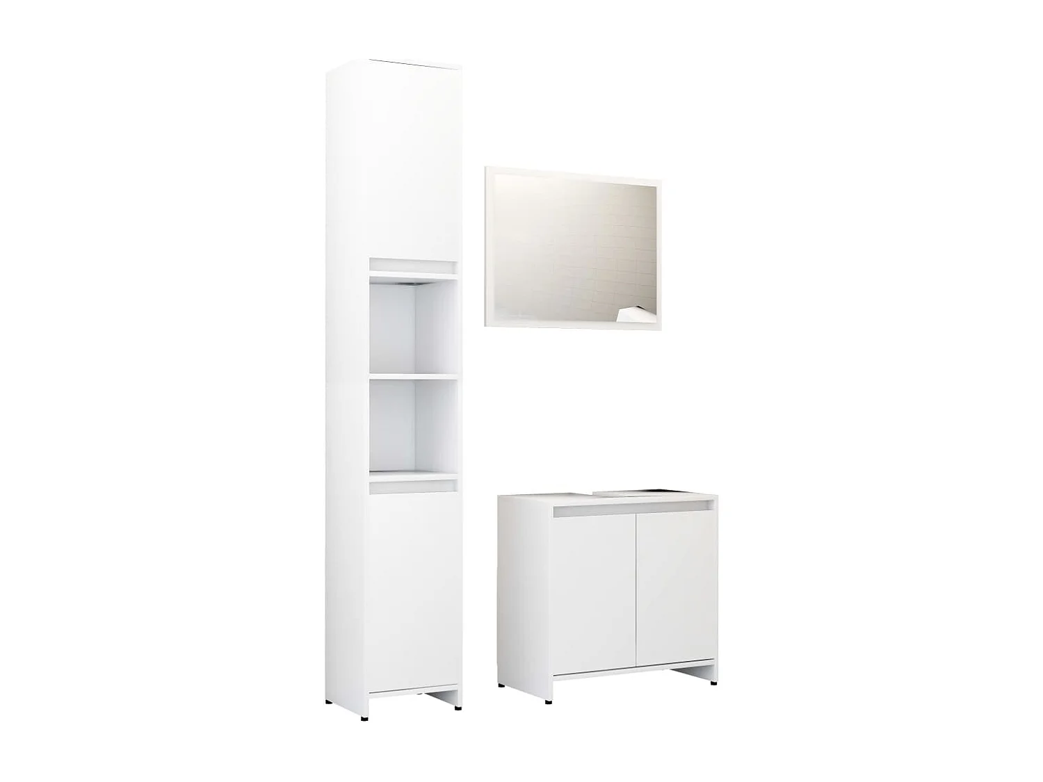 Ensemble de meubles de bain 3 pcs Blanc Bois d'ingénierie FR20171