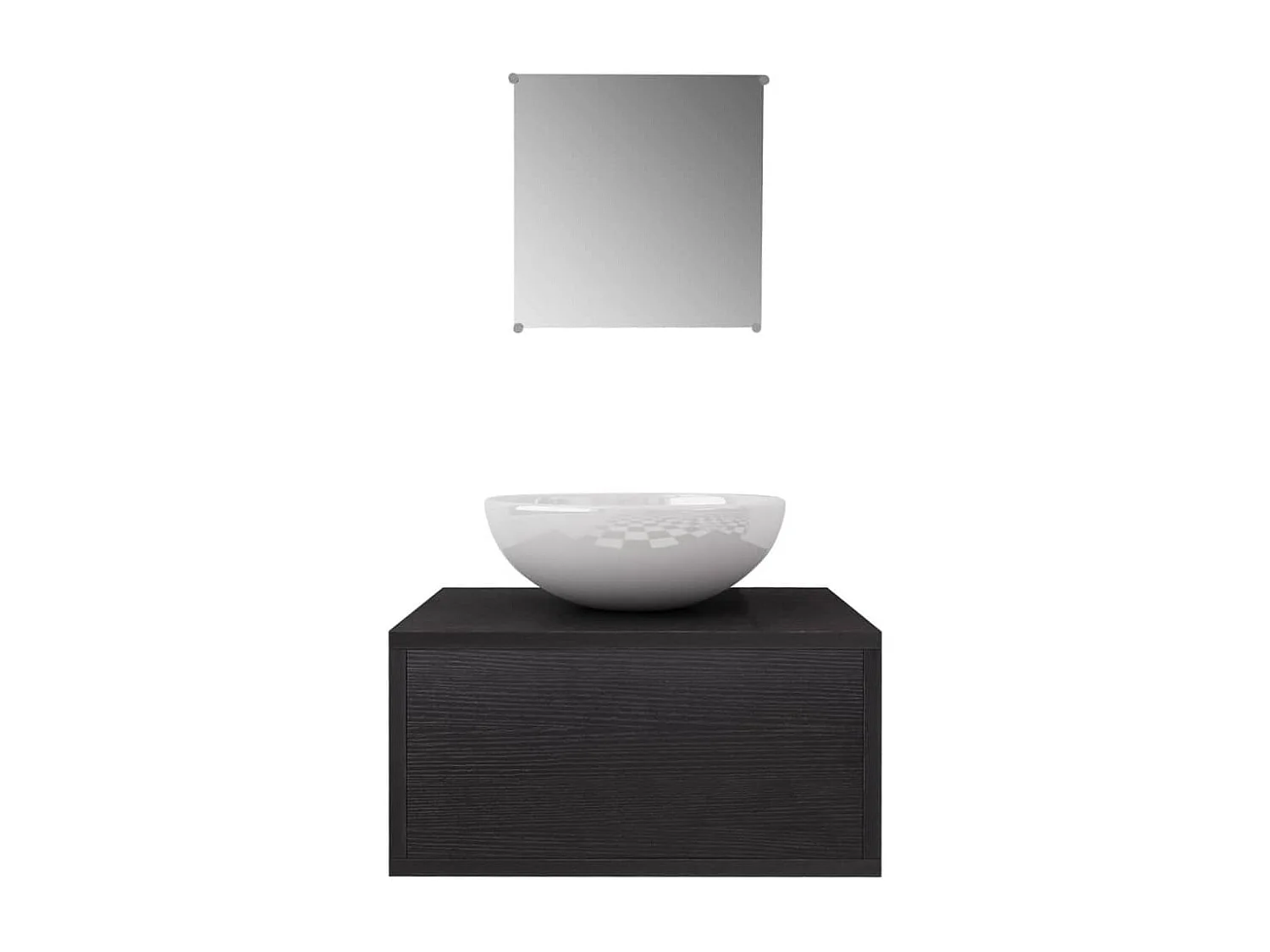 Ensemble de meubles salle de bains trois pcs Noir FR13137