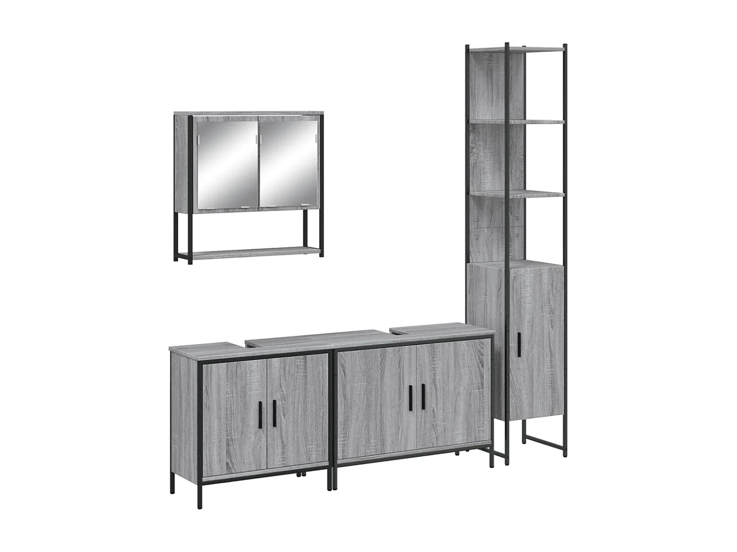 Ensemble de meubles salle de bain 4 pcs Sonoma gris FR75130