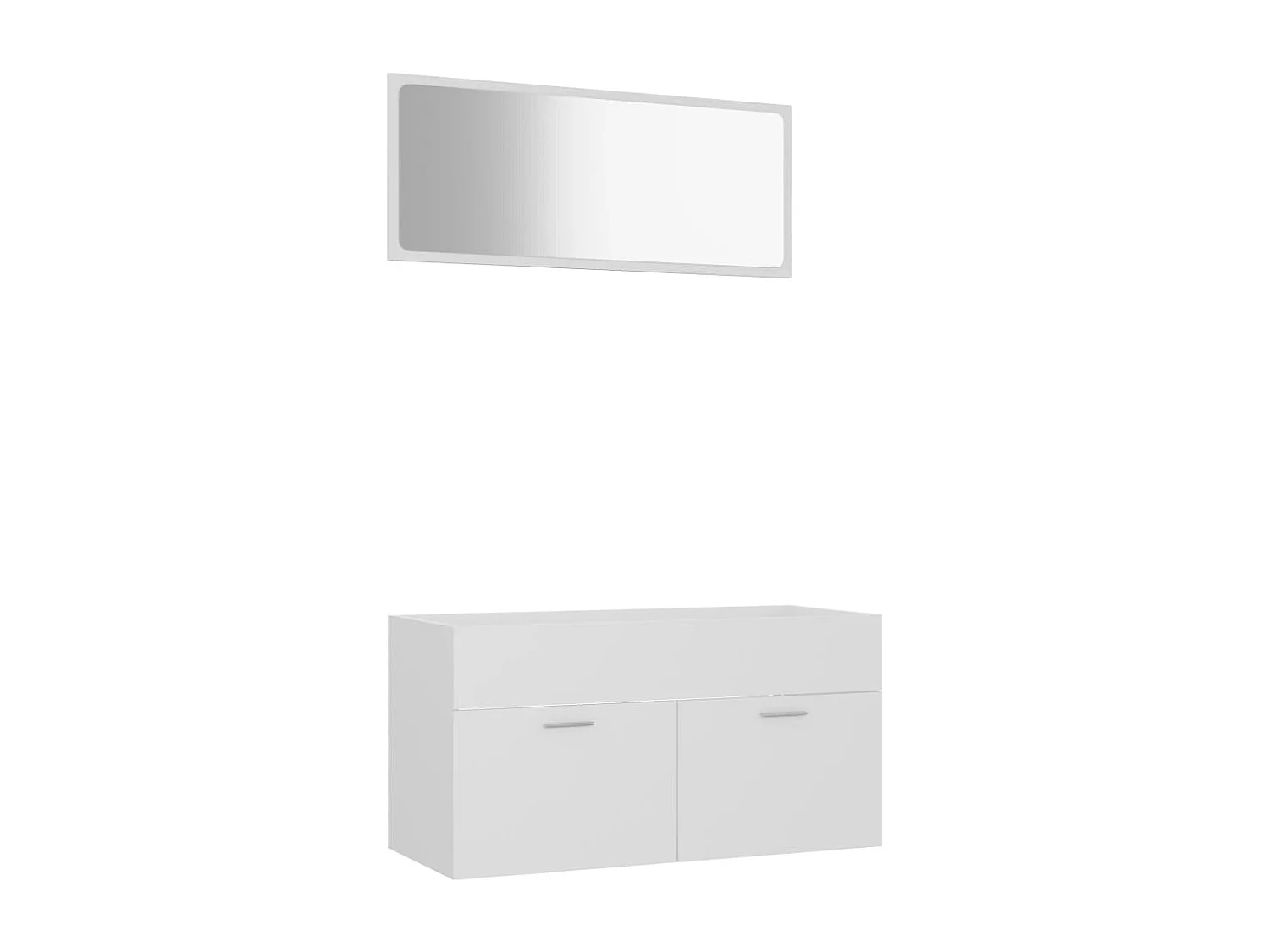 Conjunto de muebles de baño 2 piezas contrachapada blanco ES498607