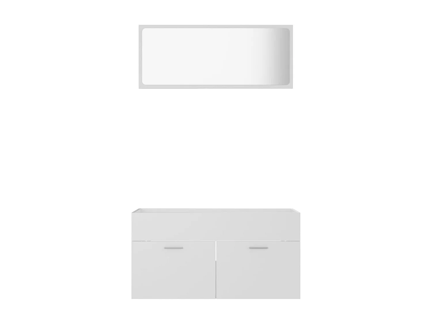 Conjunto de muebles de baño 2 piezas contrachapada blanco ES498607