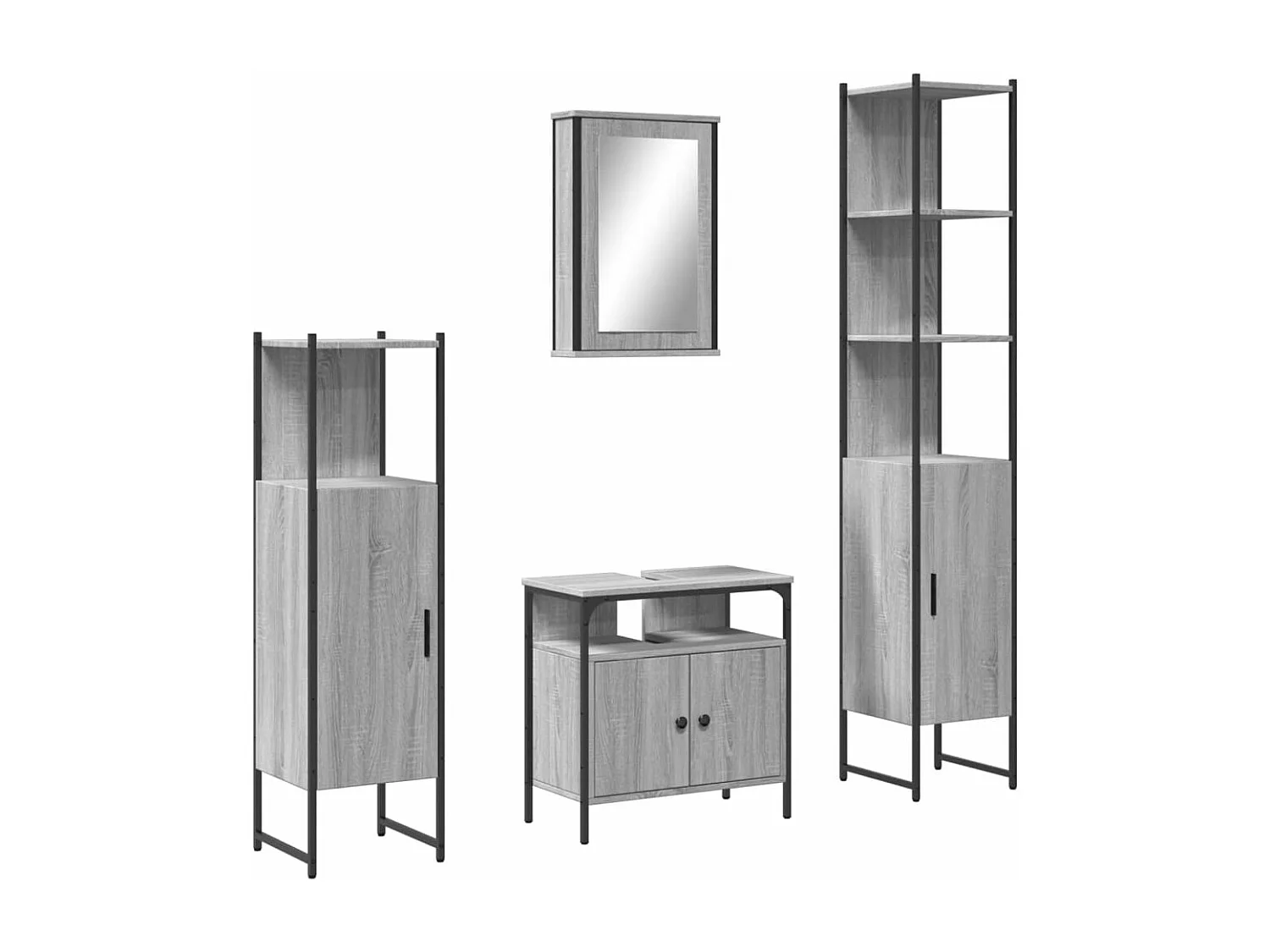 Ensemble de meubles salle de bain 4 pcs Sonoma gris FR40631