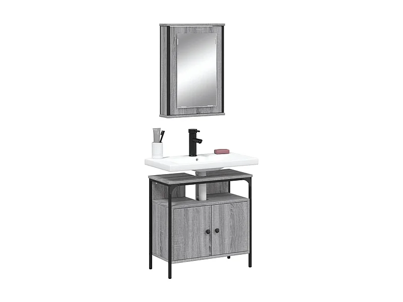 Ensemble de meubles salle de bain 2 pcs Sonoma gris FR60764