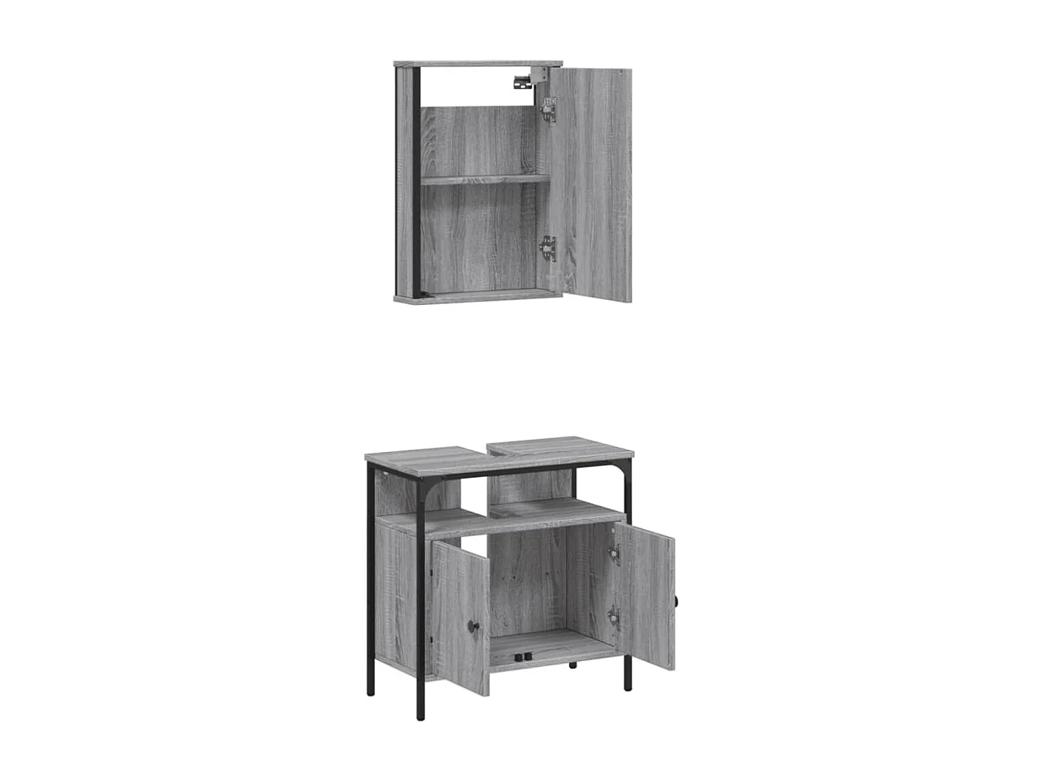 Ensemble de meubles salle de bain 2 pcs Sonoma gris FR60764