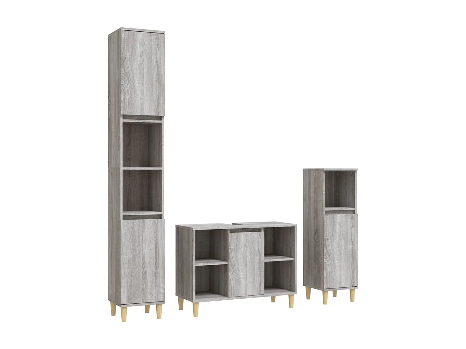 Ensemble de meubles salle de bain 3 pcs Sonoma gris FR31218