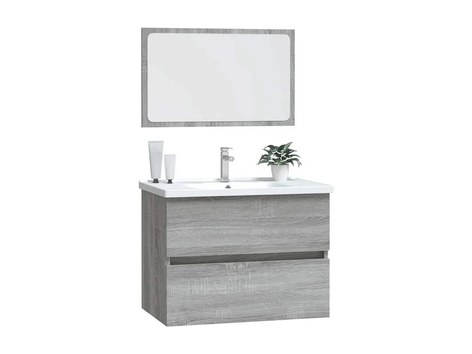 Ensemble de meubles salle de bain 2 pcs Sonoma gris FR33861