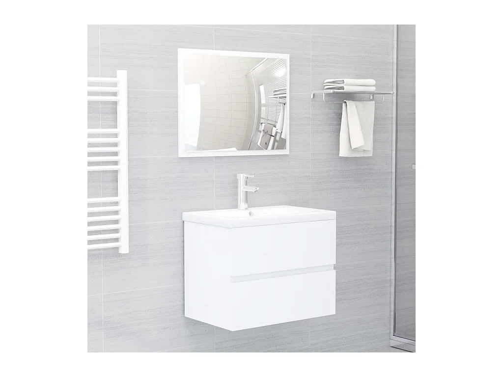 Ensemble de meubles salle de bain Blanc Aggloméré FR20665