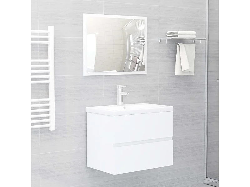 Ensemble de meubles salle de bain Blanc Aggloméré FR20665