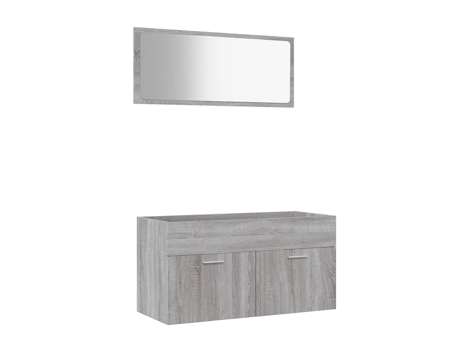 2 pcs conjunto móveis WC derivados de madeira sonoma cinza PT507689