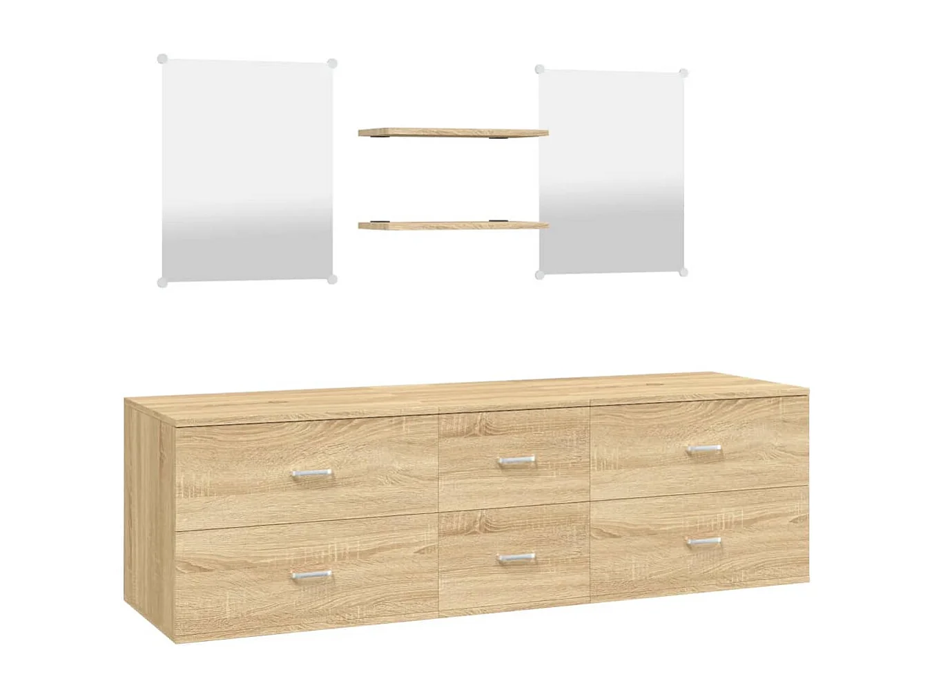 Ensemble de meubles salle de bain 5 pcs chêne bois d'ingénierie FR28609
