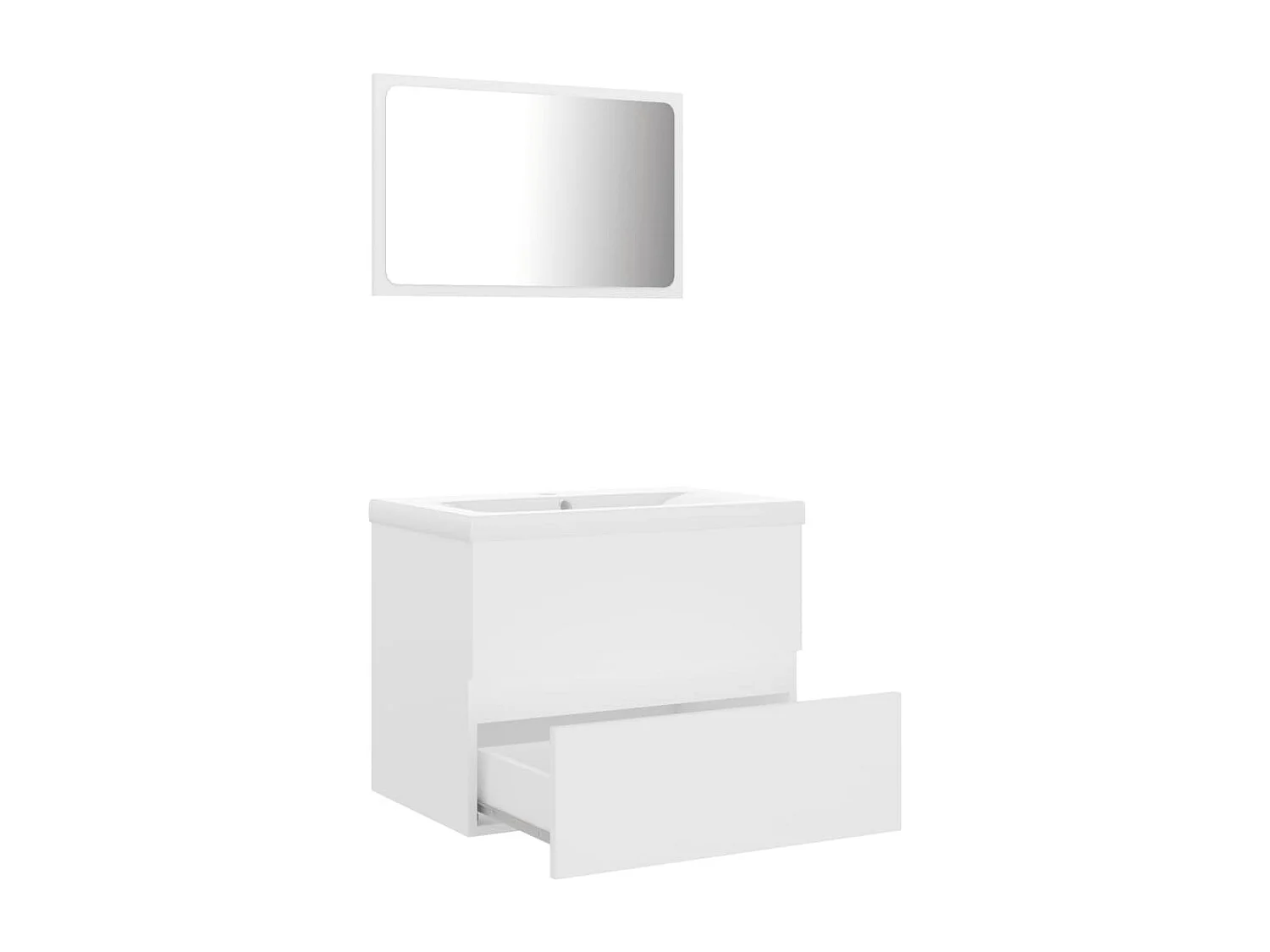 Conjunto de muebles de baño madera de ingeniería blanco ES704605