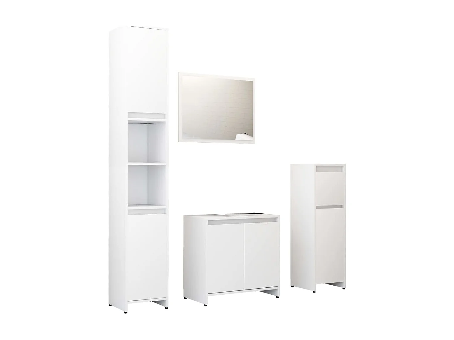 Ensemble de meubles salle de bain 4pcs Blanc Bois ingénierie FR26539