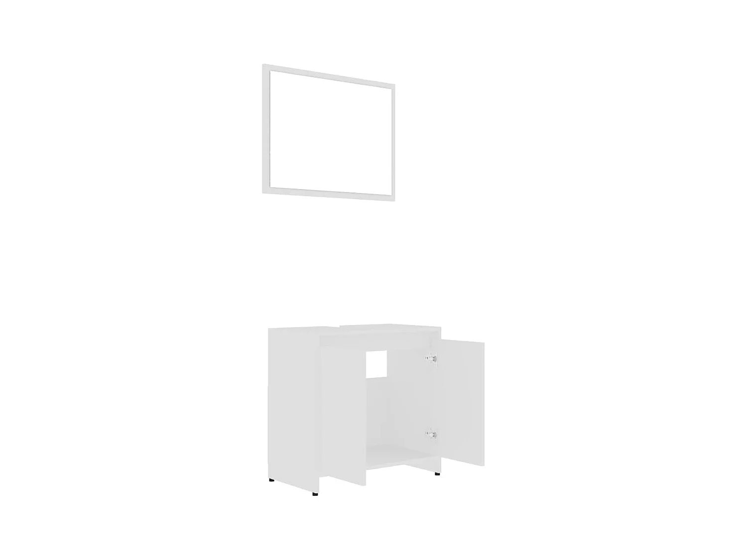 Ensemble de meubles salle de bain Blanc Bois d'ingénierie FR15597