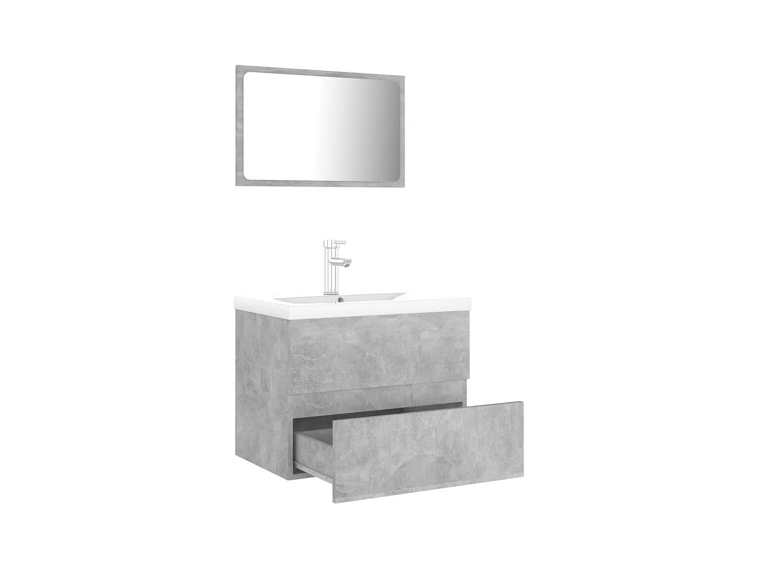 Juego de muebles de baño madera de ingeniería gris hormigón ES849934