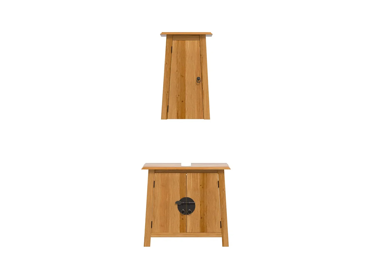 Ensemble de meubles salle de bain 2 pcs bois de pin massif FR96049