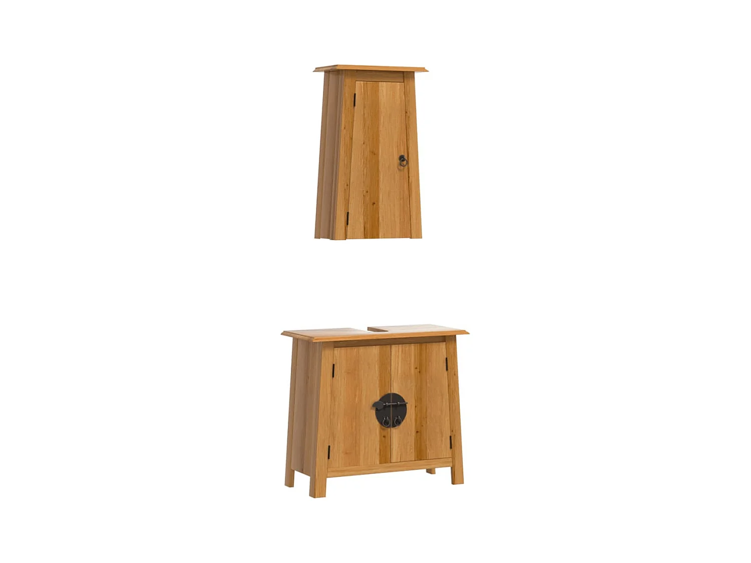 Ensemble de meubles salle de bain 2 pcs bois de pin massif FR96049