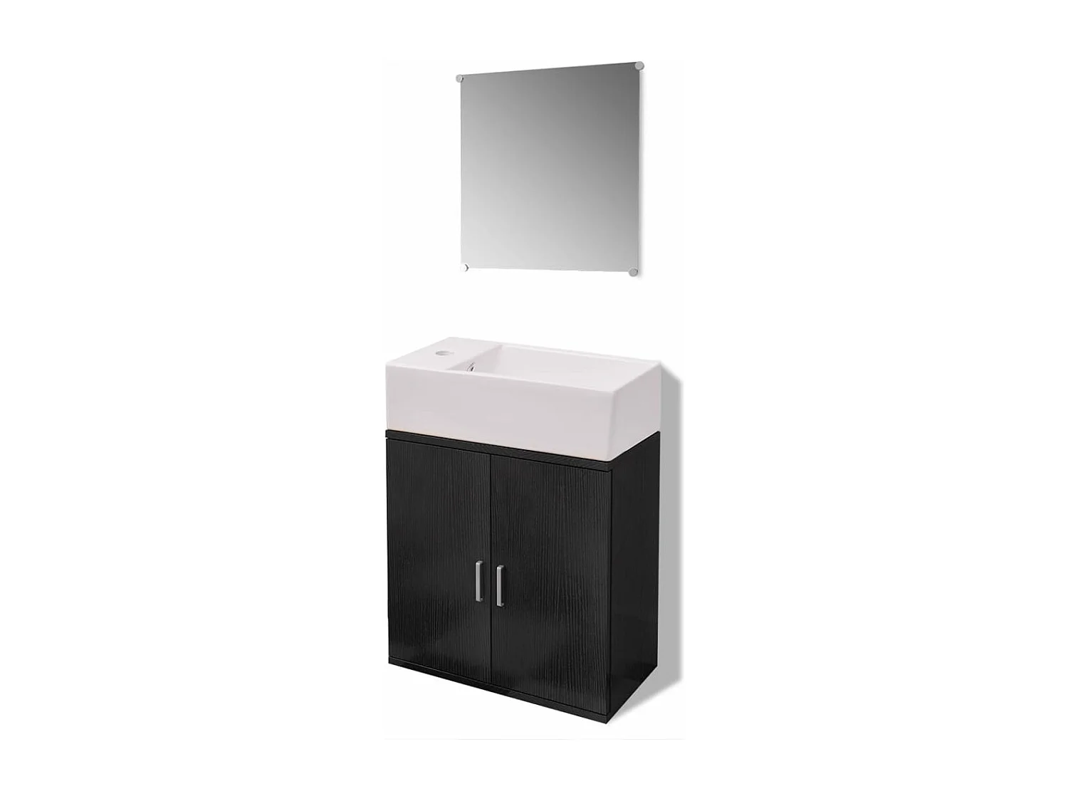 Ensemble de meubles salle de bains trois pcs Noir FR55349