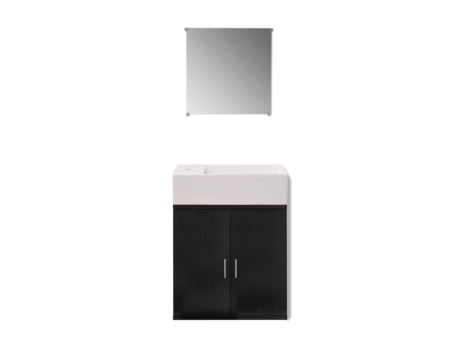 Ensemble de meubles salle de bains trois pcs Noir FR55349