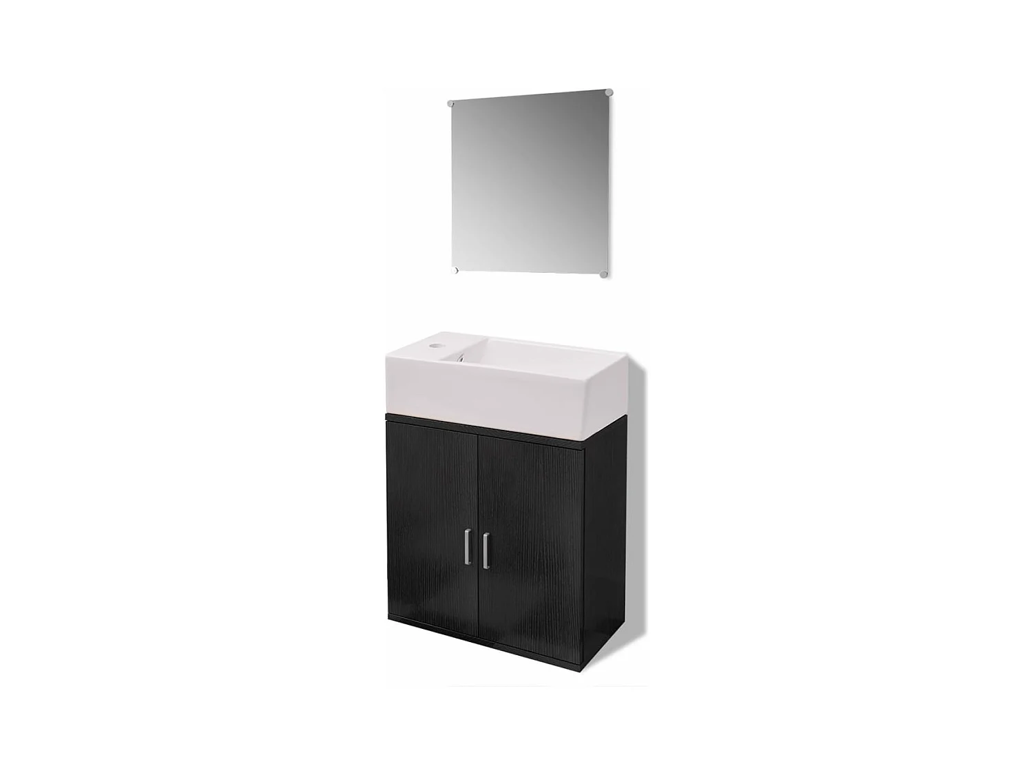 Ensemble de meubles salle de bains trois pcs Noir FR55349