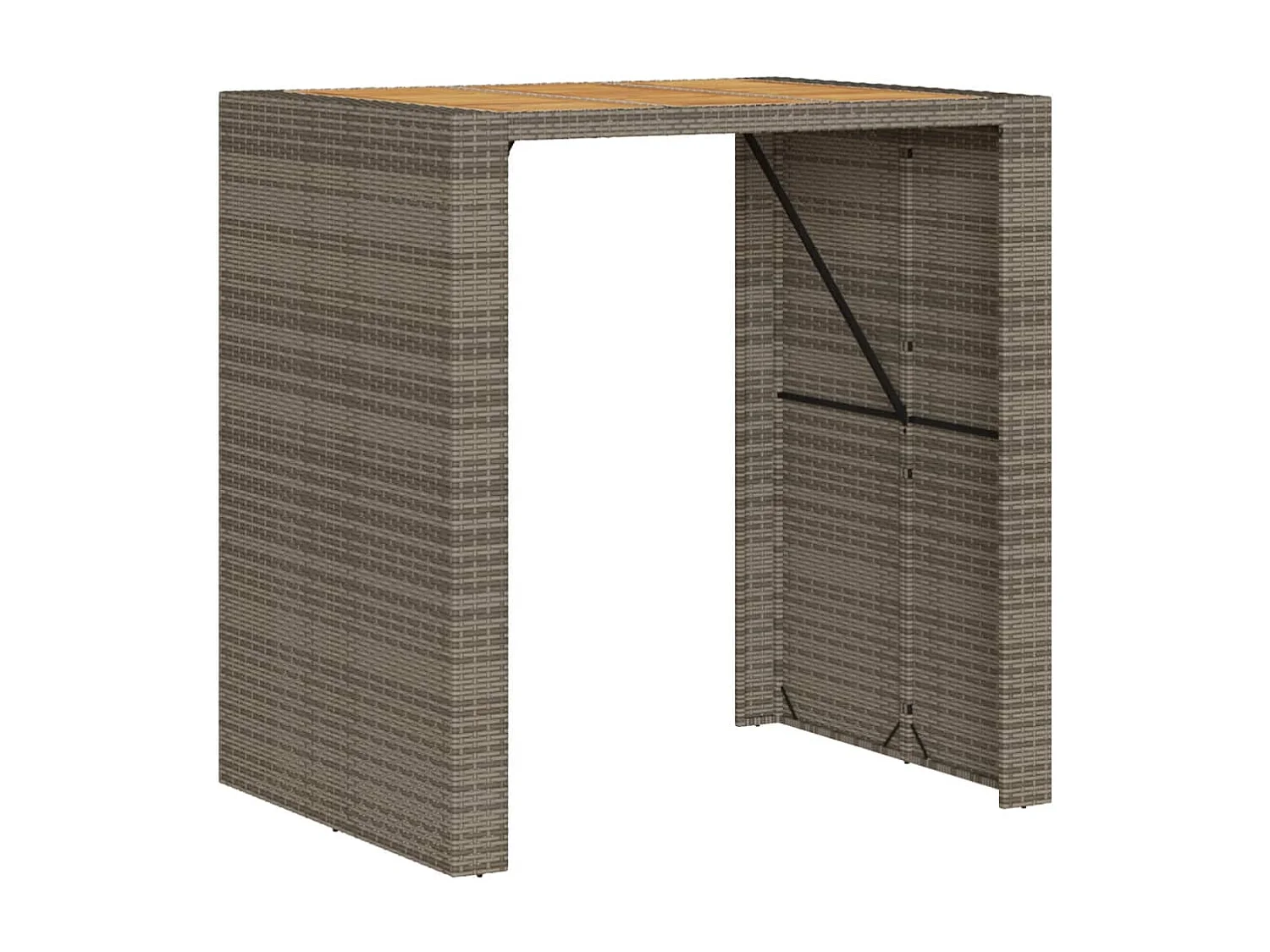 Table de jardin et dessus en bois d'acacia gris résine tressée FR884070