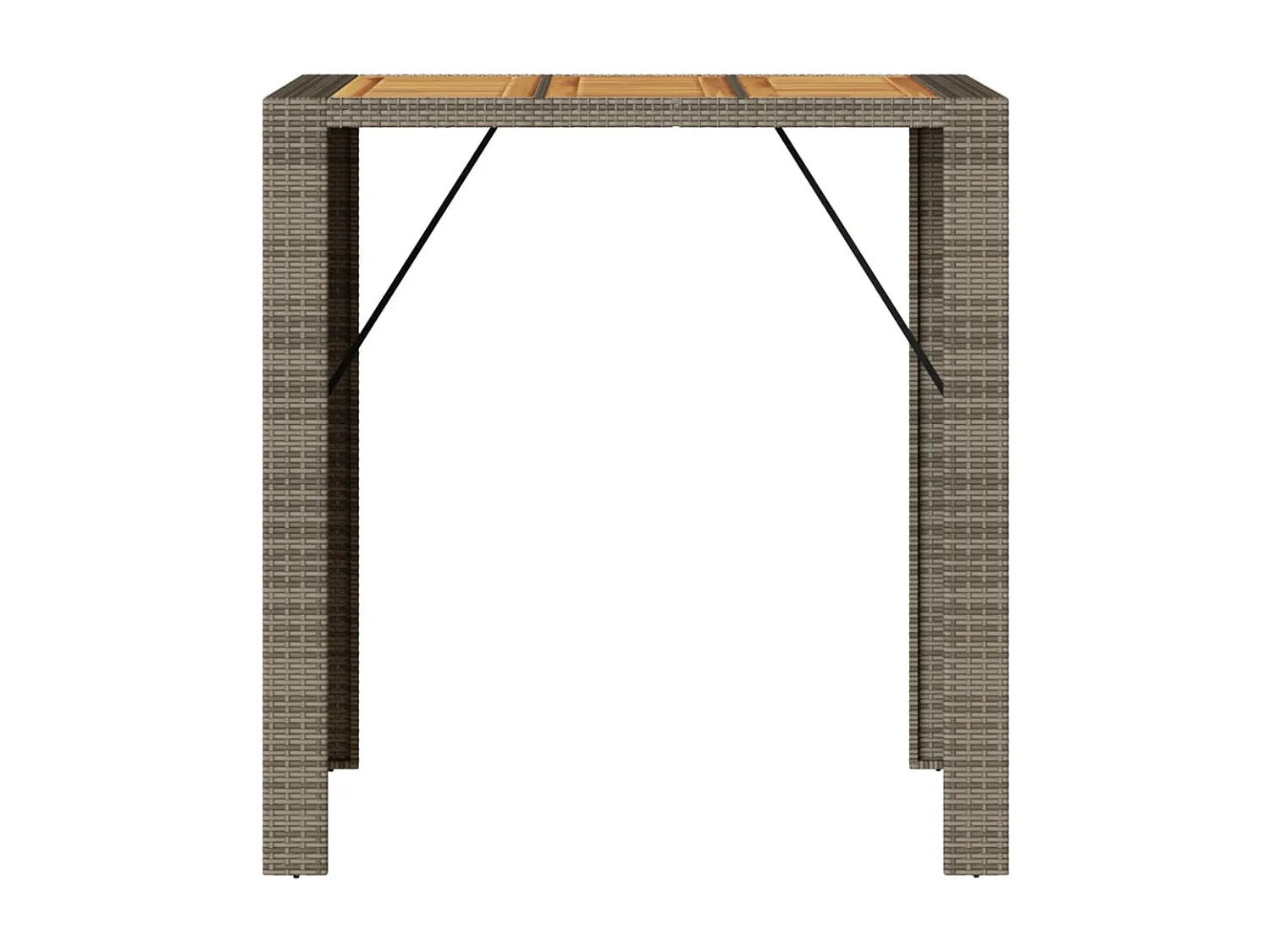 Table de jardin et dessus en bois d'acacia gris résine tressée FR884070