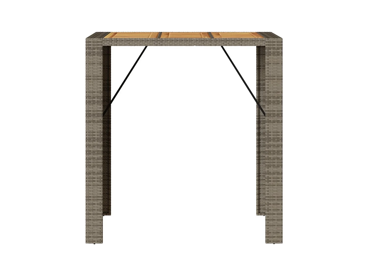Table de jardin et dessus en bois d'acacia gris résine tressée FR884070