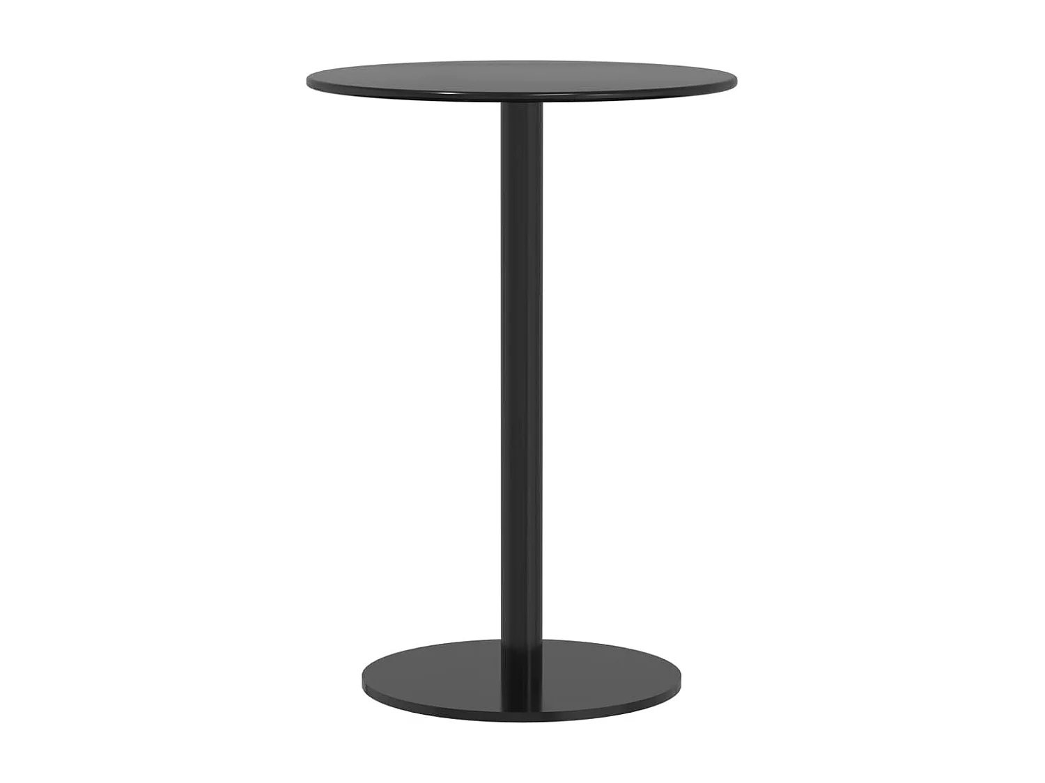 Table de jardin ronde noir Ø50x72 cm acier FR243468