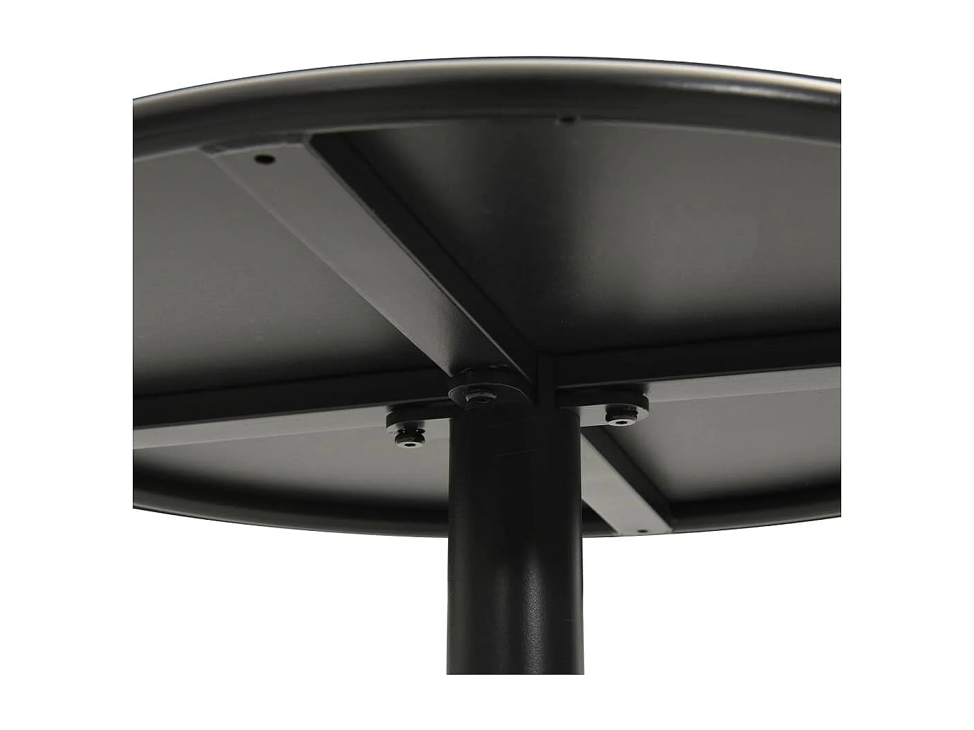 Table de jardin ronde noir Ø50x72 cm acier FR243468