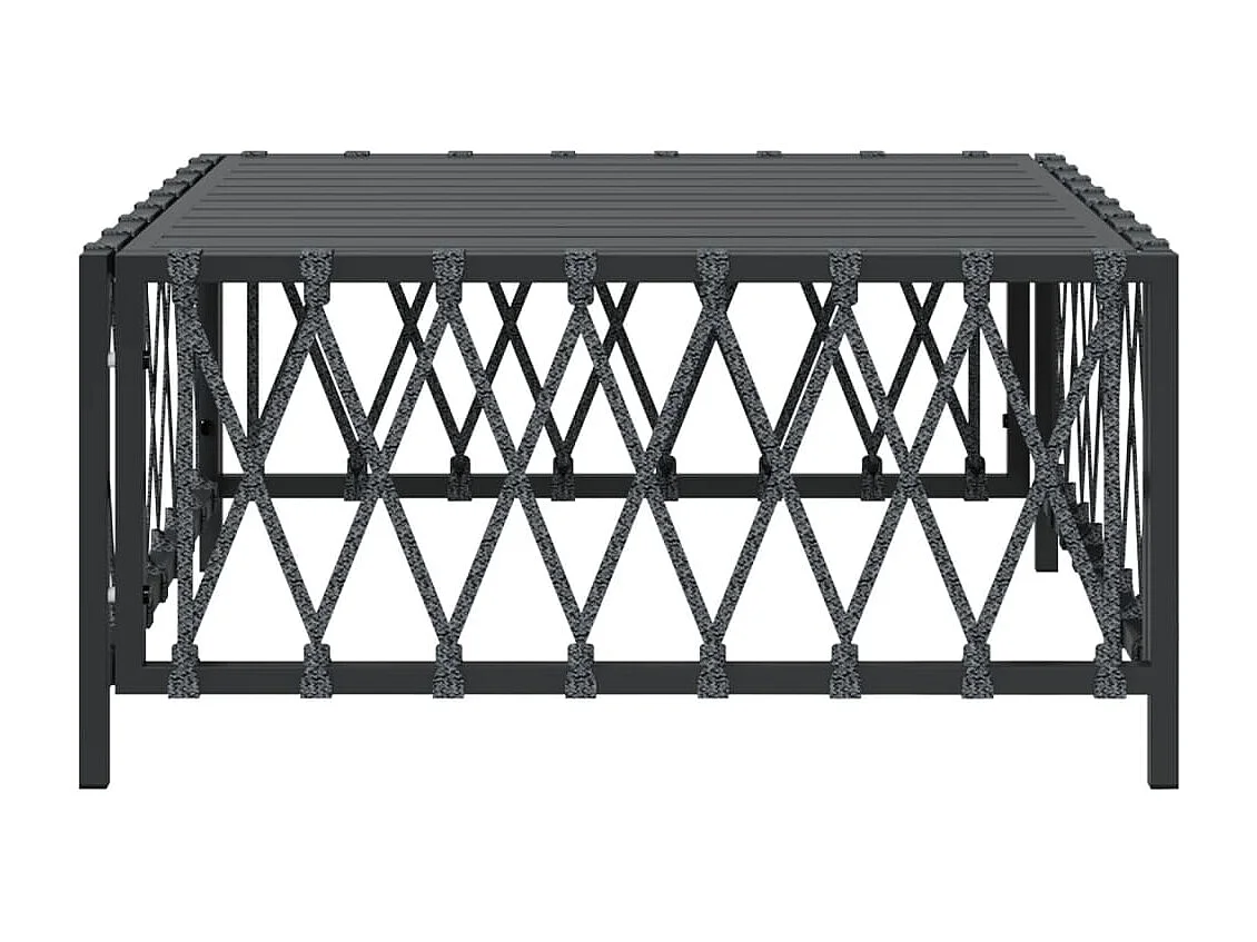Table de jardin anthracite 70x70x34 cm tissu tissé FR983828